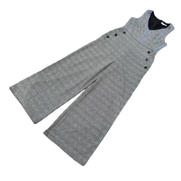 June & Hudson Glen Plaid Houndstooth Wide Leg Jumpsuit - Picture 3 of 16